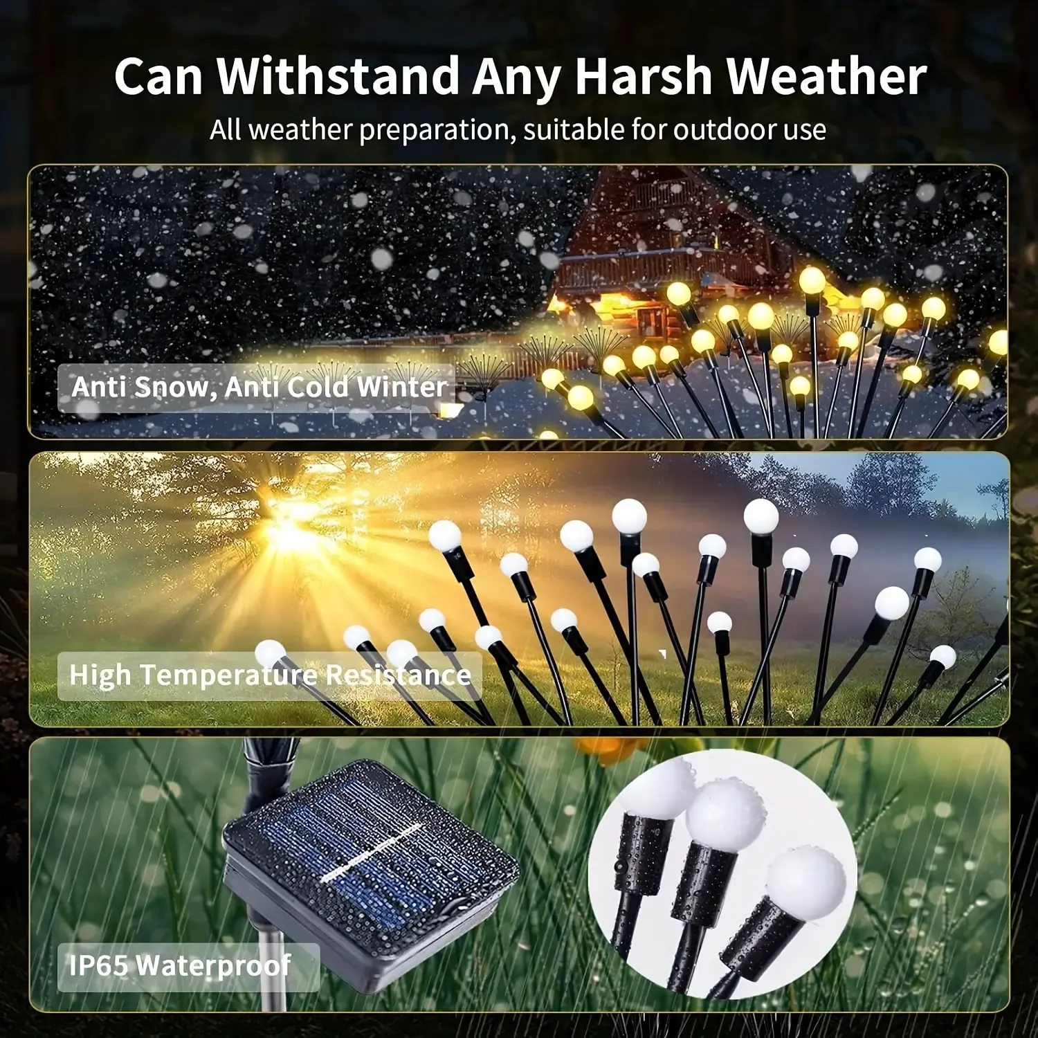 Big Bulb Solar Firefly Lights | Waterproof Outdoor Solar Fairy Lights for Patio & Garden Decor