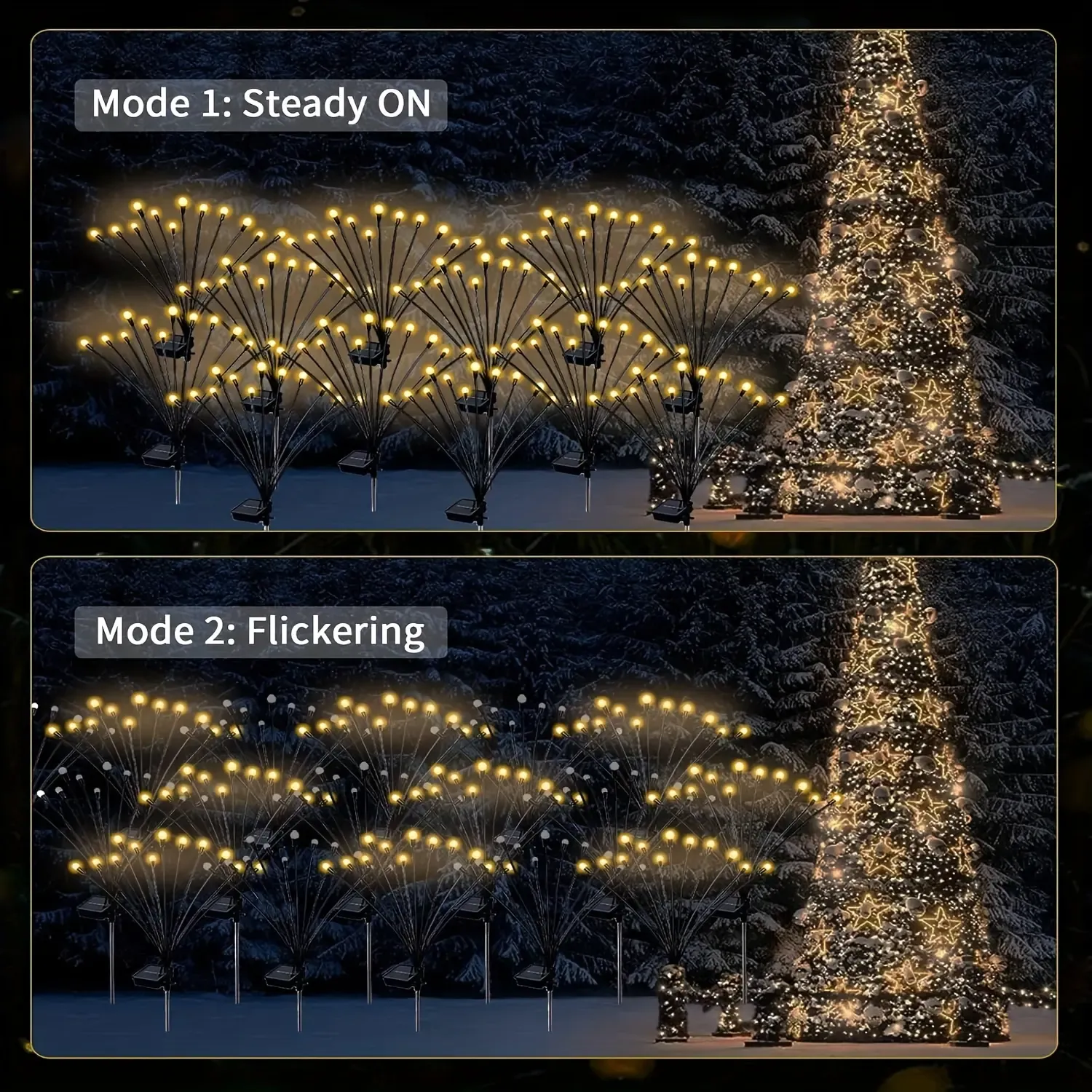 Big Bulb Solar Firefly Lights | Waterproof Outdoor Solar Fairy Lights for Patio & Garden Decor