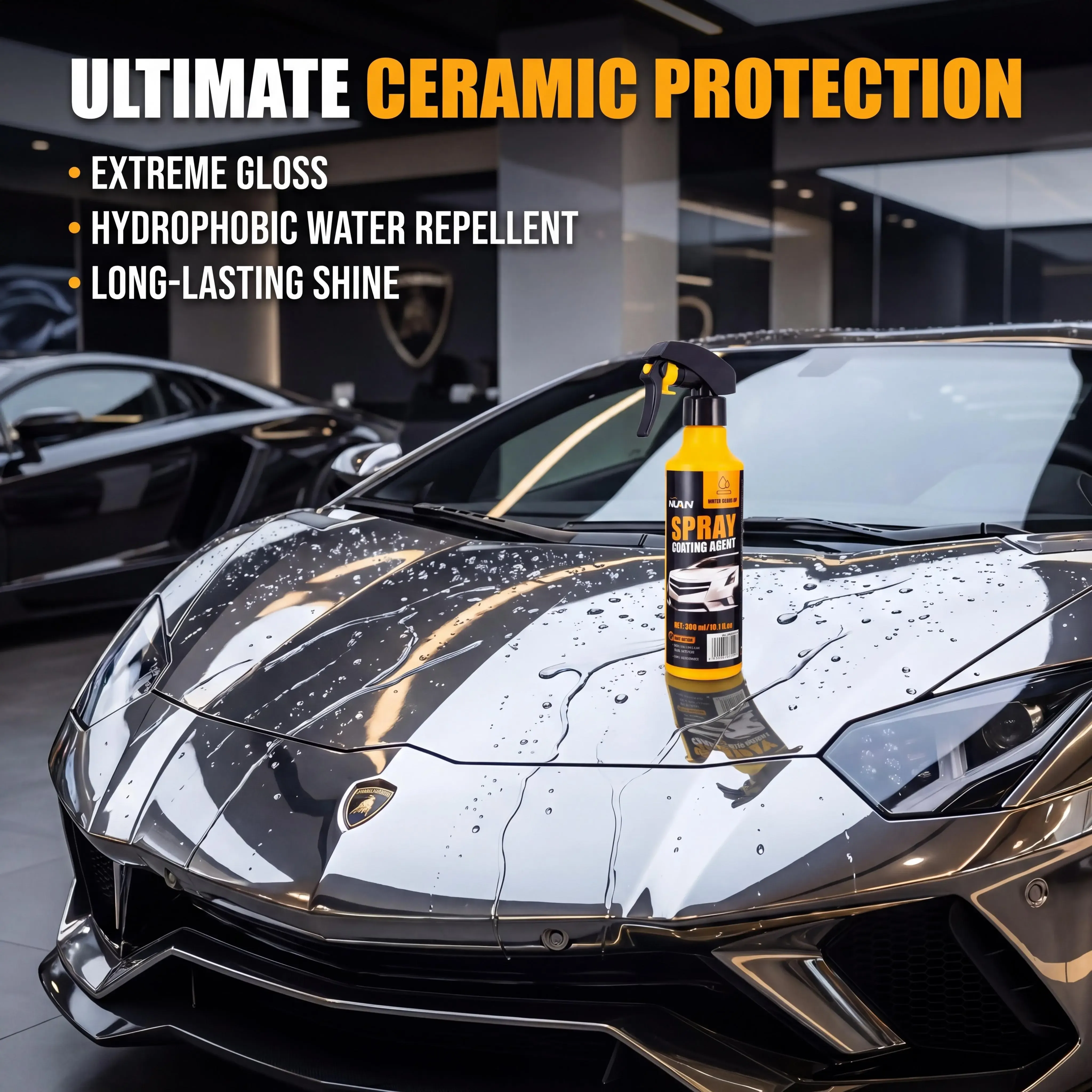 Spray coating agent, nano car coating spray - Instantly Boosts Car Gloss & Water Beading, Scratch & UV Resistant Spray Coating Agent, No Buffing Needed, All Vehicle Types Compatible