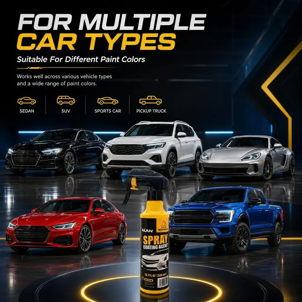 Spray coating agent, nano car coating spray - Instantly Boosts Car Gloss & Water Beading, Scratch & UV Resistant Spray Coating Agent, No Buffing Needed, All Vehicle Types Compatible