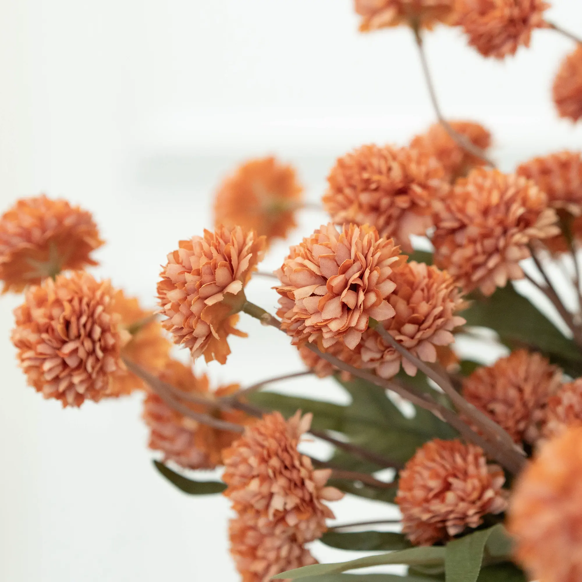 12Pcs Summer and Autumn Orange Harvest Festival Red Artificial Pom-Pom Flowers Snowball - Graduation Gifts Dandelion Bulk Faux Silk Blooms for DIY Bouquets, Wedding Centerpieces & Home Office Teacher Appreciation Gifts