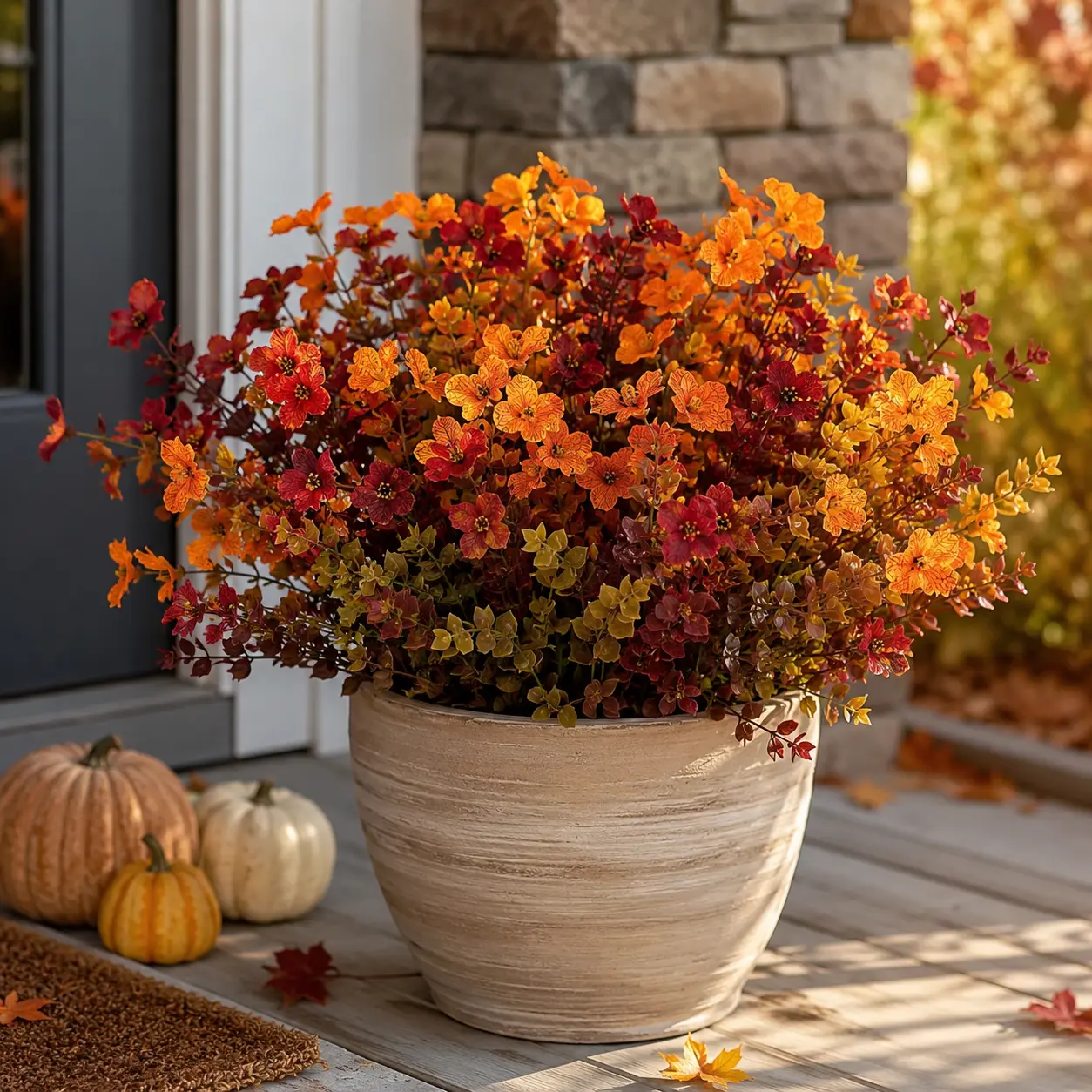 Fall Artificial Flower Halloween (6/12/24pcs/set), UV Resistant Colorful Fake Flower, Decorative Bouquet for Home Garden Party Wedding Decor