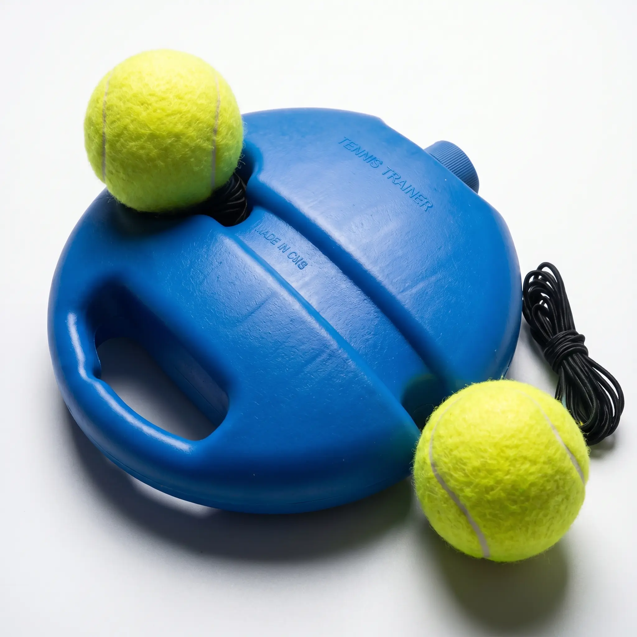 Portable Solo Tennis Trainer Set with Weighted Base Elastic Rebound String 2 Practice Balls Home Backyard Outdoor Sports Training Gear