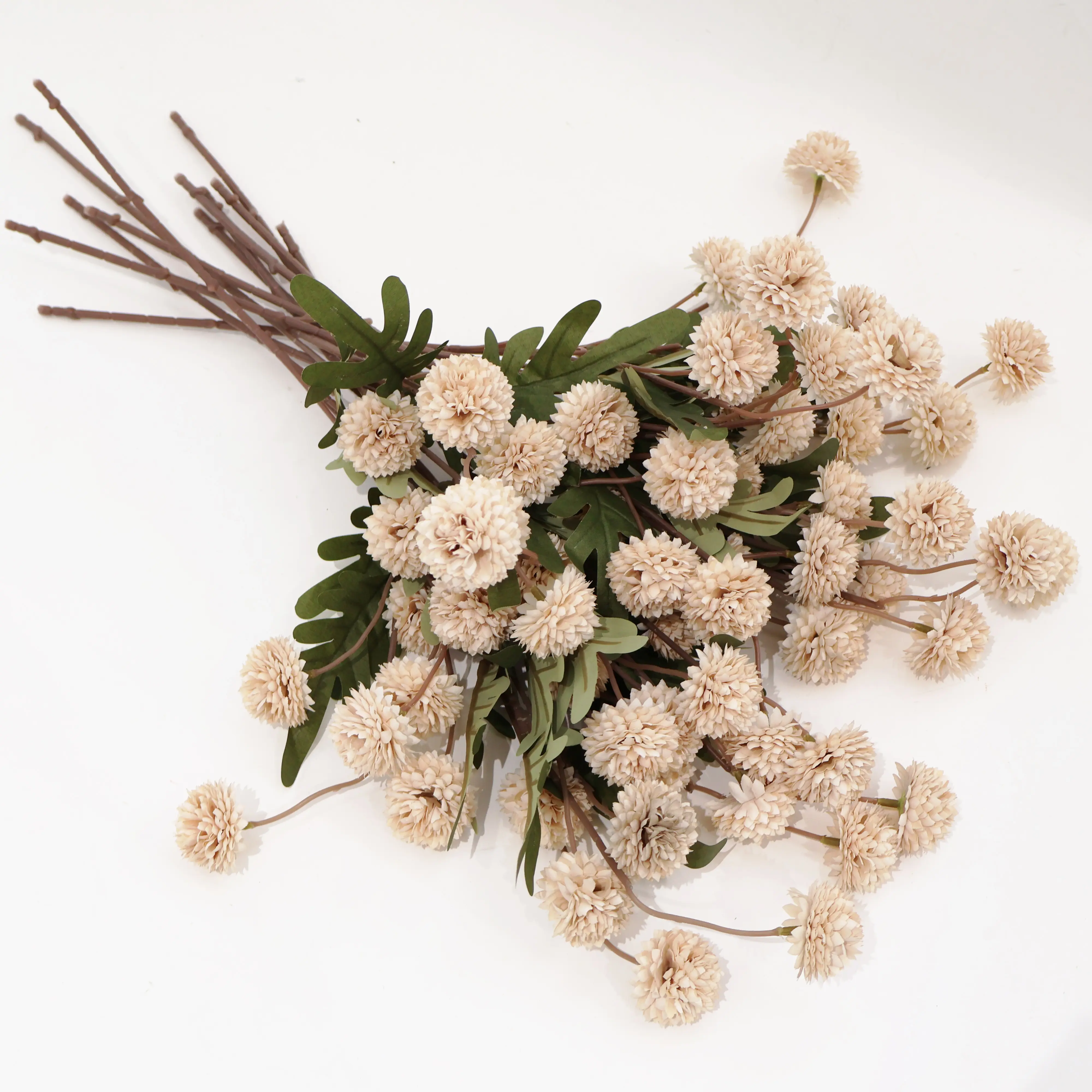 12Pcs Summer and Autumn Orange Harvest Festival Red Artificial Pom-Pom Flowers Snowball - Graduation Gifts Dandelion Bulk Faux Silk Blooms for DIY Bouquets, Wedding Centerpieces & Home Office Teacher Appreciation Gifts