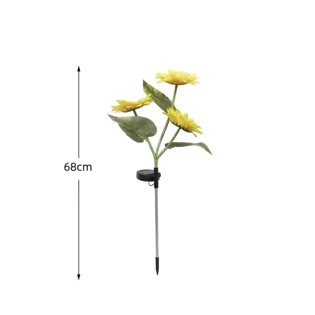 LED Solar Sunflower Garden Stake Lights - 2/4/6 Packs, 14cm Large Flower Heads, 65cm Tall, IP65 Waterproof Realistic Decor for Lawn, Patio, Light