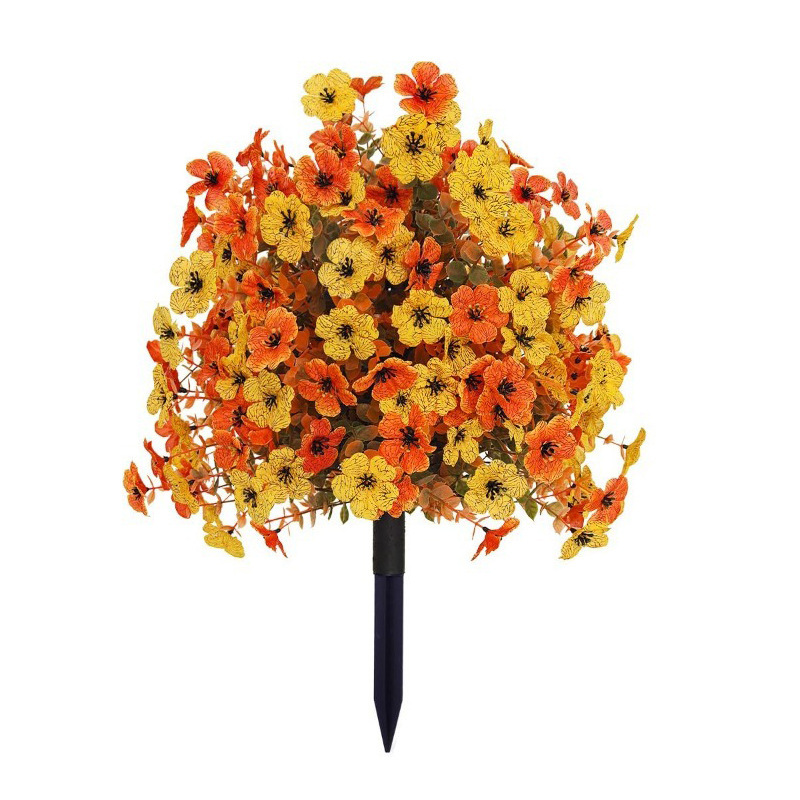 Lightweight Faux Daisy Bouquet with Eucalyptus Boxwood Greenery | Plastic Artificial Flowers for Indoor Outdoor Garden Patio Summer Decor