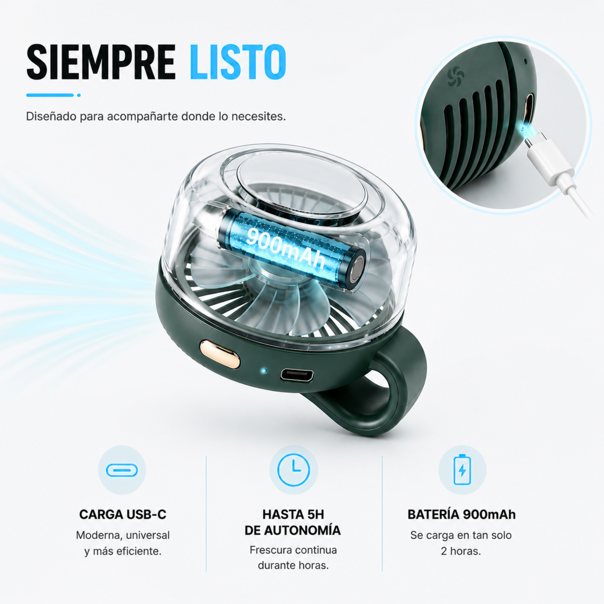 Mini Whirlwind Belt Fan – Powerful Portable Summer Cooling Fan