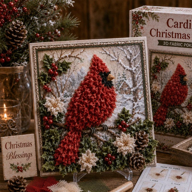 🔥 Last Day 49% OFF –🎁3D Christmas Fabric Poke Art Kit🎄
