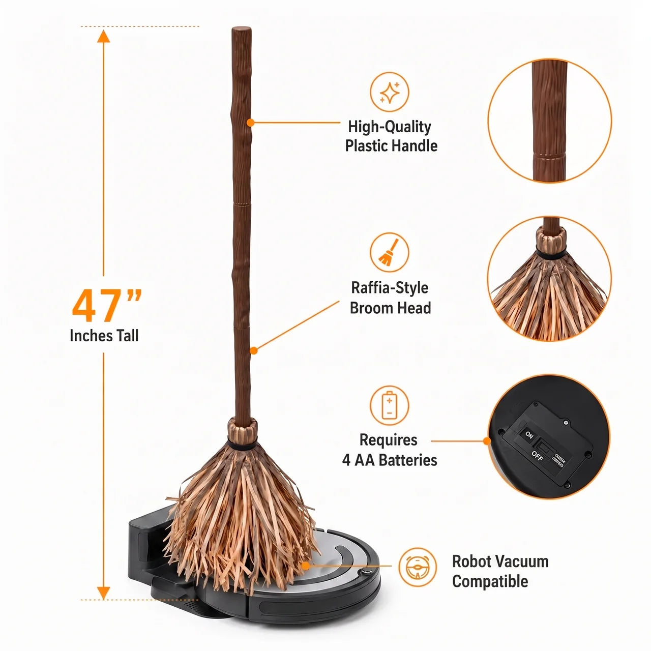 🎃 Self-Moving Enchanted Broom | Halloween Must-Have Decor