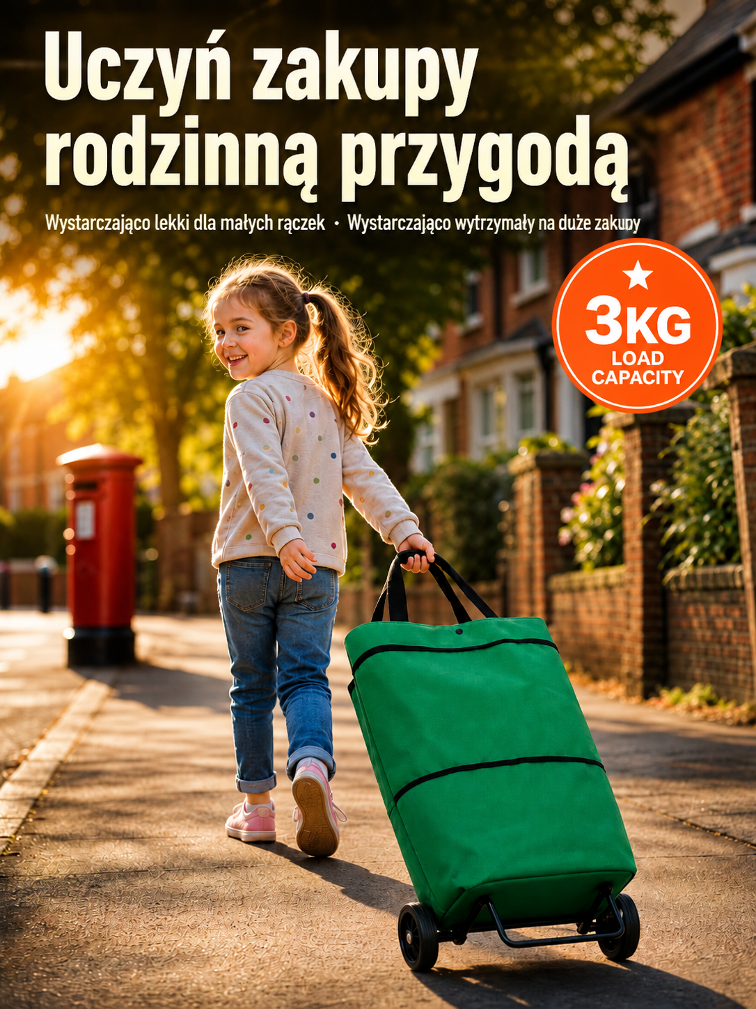 Składana Torba na Zakupy 2w1 z Kółkami | Ultralekka 0.8kg | Pojemność 30L