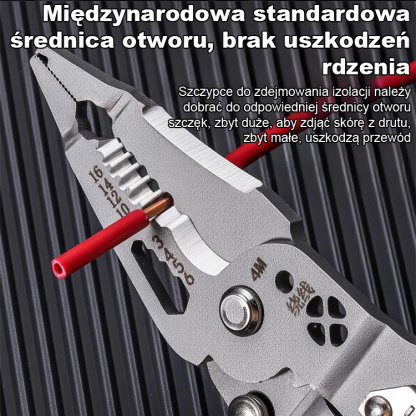 【14w1 Niemiecka Jakość】Wielofunkcyjne Szczypce Składane ze Śrubokrętem i Próbnikiem LED 12-220V