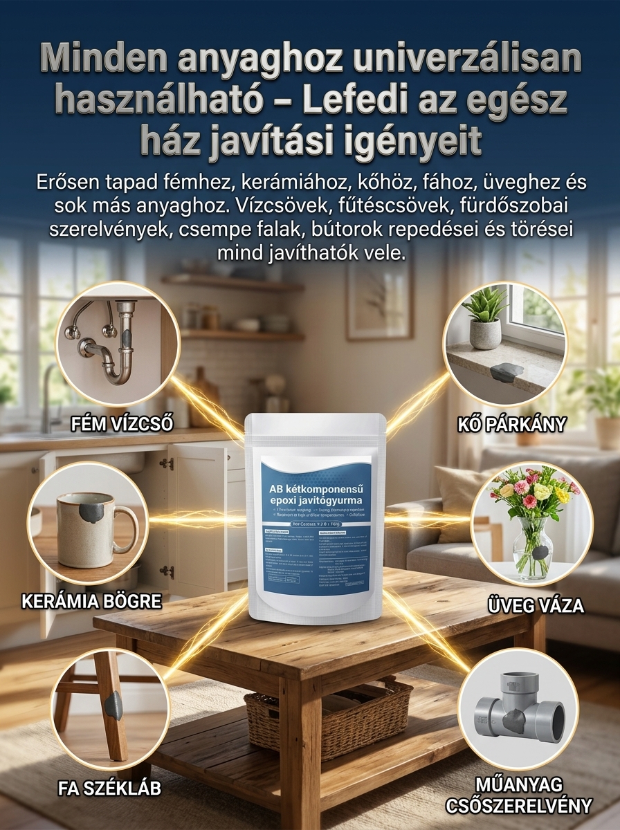 【Tartós Javítás】🏡 Mindent megjavít! Szupererős hideghegesztő ragasztó – a háztartás megmentője szivárgás és repedés ellen!