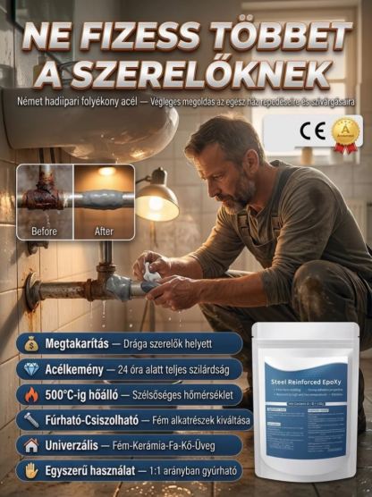 【Tartós Javítás】🏡 Mindent megjavít! Szupererős hideghegesztő ragasztó – a háztartás megmentője szivárgás és repedés ellen!