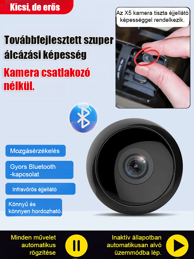 👶 Vezeték Nélküli Mini Kamera – Tudd Biztonságban Gyermekeid és Háziállataid Bárhonnan!