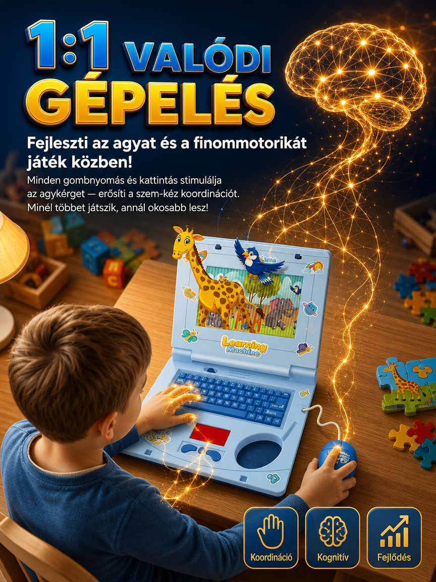 Szemkímélő Gyerek Laptop: A Vidám Játékpajtás (-50% Akció + Utánvét)