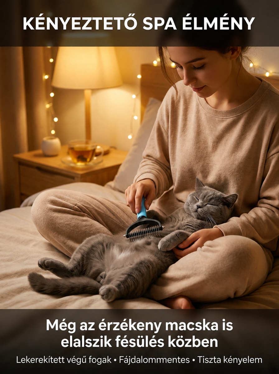 Profi 2 az 1-ben Kétoldalas Állatkefe: Biztonságos és Fájdalommentes Szőrbontás – Kevesebb Hulló Szőr | -50% Akció & Ingyenes Utánvét