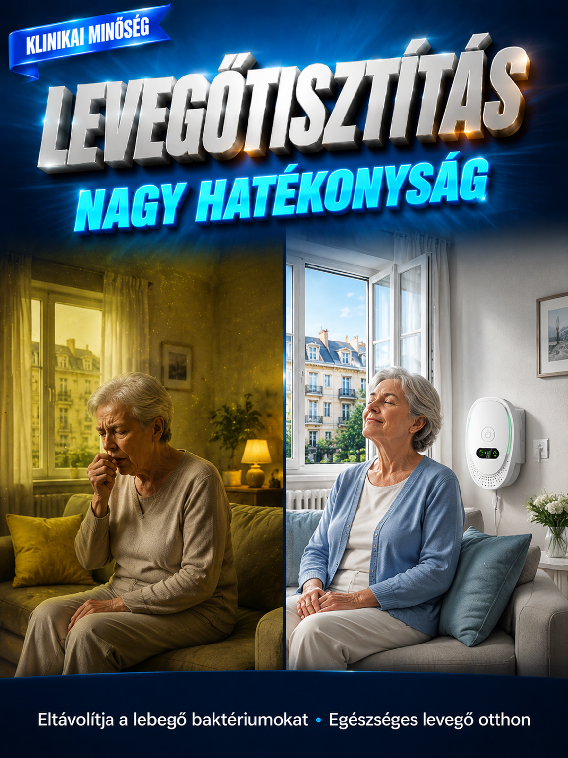 🏥Elektromos Levegőtisztító 99,9%-os Szűréssel – Csendes, Energiatakarékos & Ingyenes Szállítás! ✨