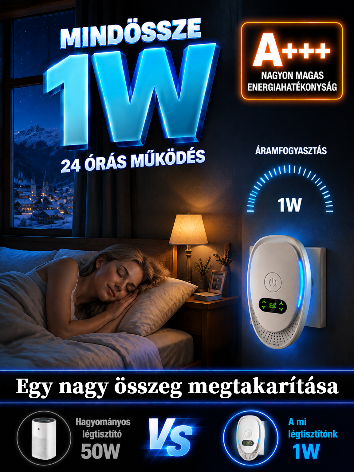 🏥Elektromos Levegőtisztító 99,9%-os Szűréssel – Csendes, Energiatakarékos & Ingyenes Szállítás! ✨