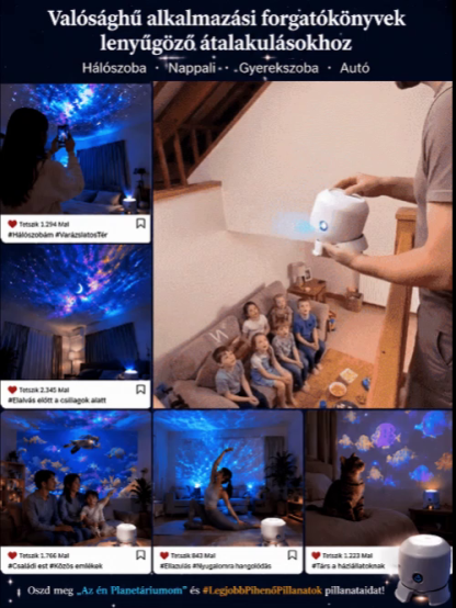 🌈Hétszínű álomszerű forgó vetítőlámpa✨ Varázsold otthonodba a kozmoszt és az óceánt! ✨