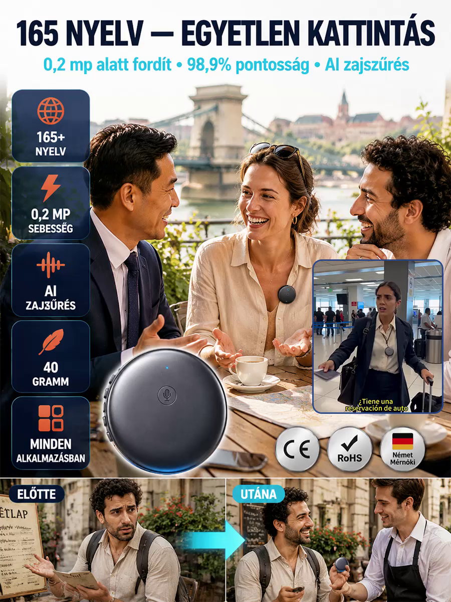 🌍Okos AI Tolmácsgép - 80% Kedvezmény + 🛡️Biztonságos Utánvéttel