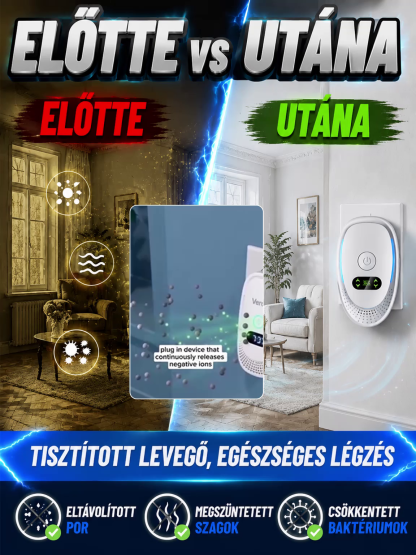 🏥Elektromos Levegőtisztító 99,9%-os Szűréssel – Csendes, Energiatakarékos & Ingyenes Szállítás! ✨