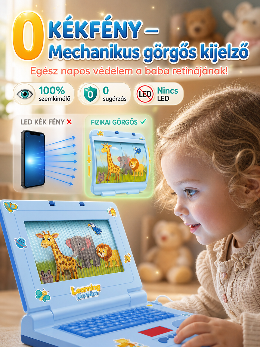 Szemkímélő Gyerek Laptop: A Vidám Játékpajtás (-50% Akció + Utánvét)