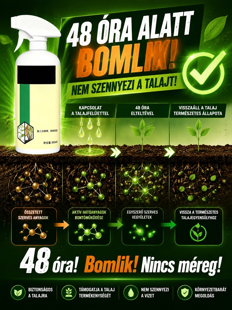 🔥 Profi Gyökérirtó Permet (1/2/3 db-os csomag) | 50% Akció + Ingyenes Szállítás + Utánvét!