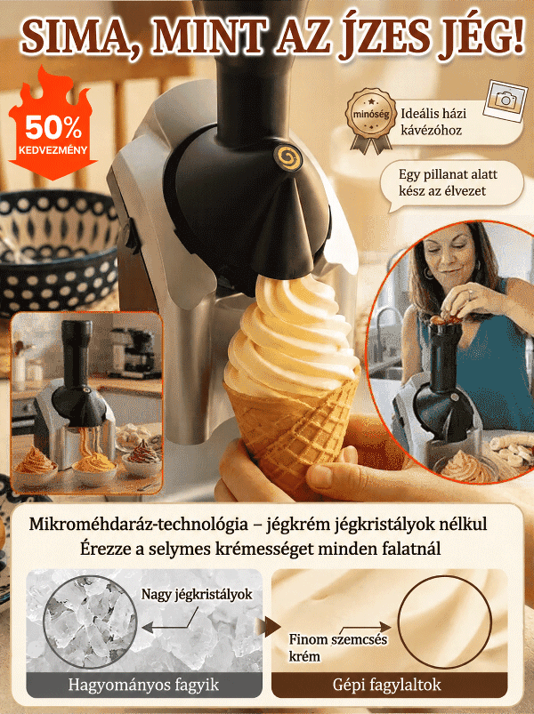 [50% AKCIÓ + Utánvét] Automata Gyümölcsfagylaltkészítő – Krémes & Adalékmentes Fagyi 60 Másodperc Alatt