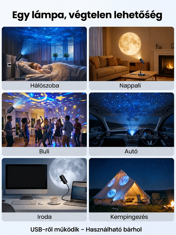 Prémium Óceán & Csillag Projektor: 15 Jelenet a Relaxáló Hangulatért – Most Akciósan!