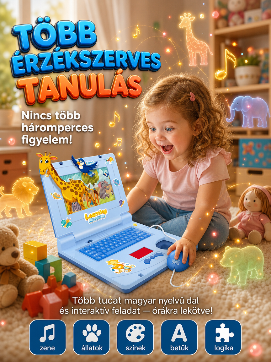 Szemkímélő Gyerek Laptop: A Vidám Játékpajtás (-50% Akció + Utánvét)