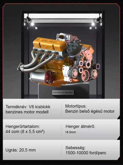 Élethű Mechanikus V8 Motor Makett - A Tökéletes Ajándék Férfiaknak