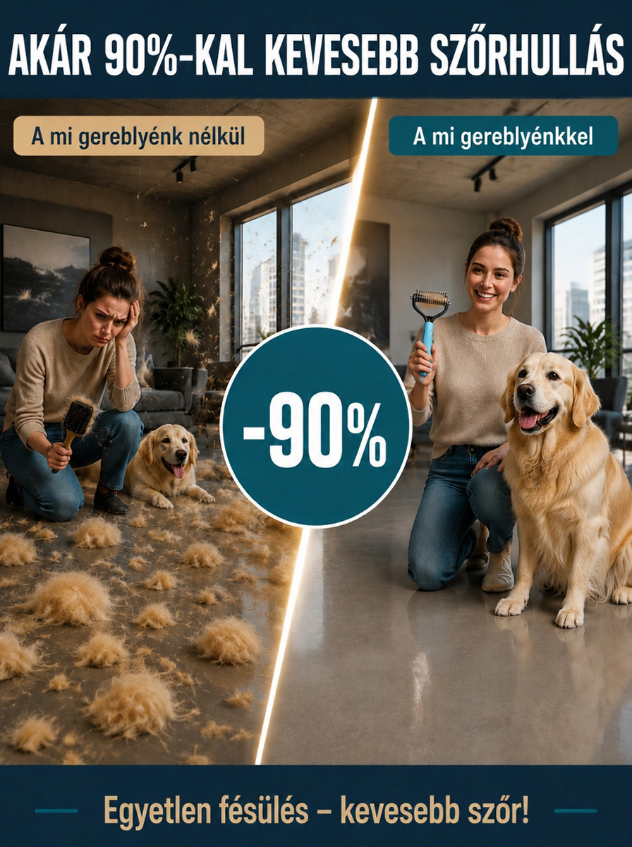 Profi 2 az 1-ben Kétoldalas Állatkefe: Biztonságos és Fájdalommentes Szőrbontás – Kevesebb Hulló Szőr | -50% Akció & Ingyenes Utánvét