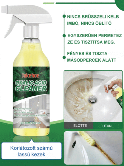✨Jakehoe Oxálsav Tisztítószer – 3 Másodperces Csoda a Makacs Vízkő Ellen (100ml)