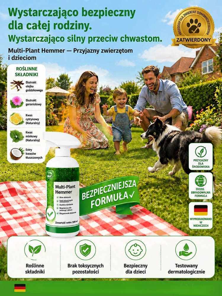 Szybko działający spray na chwasty i bambus. Jedno spryskanie chroni przed chwastami przez 5 lat!