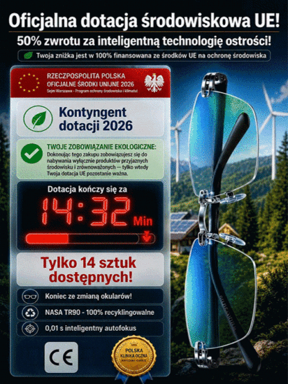 Nie wymaga badania wzroku • Dożywotnie użytkowanie • Zakres autofokusa od -10,00D ​​do +10,00D ​​— Okulary sportowe multifokusowe
