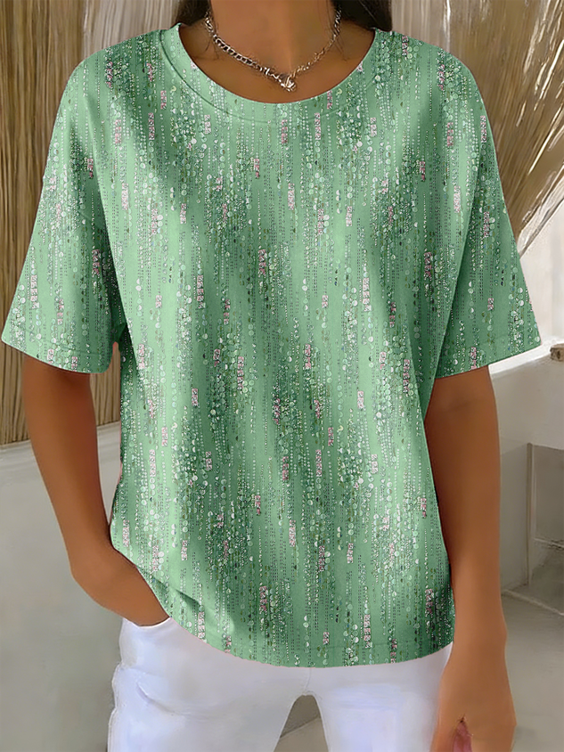Regular Fit Casual Cotton Abstract T-Shirt