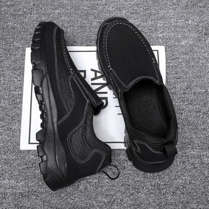 (Medical Certification) Men's Orthopedic Genuine Leather Shoes for Diabetics, Arch Support Hiking Shoes for Plantar Fasciitis