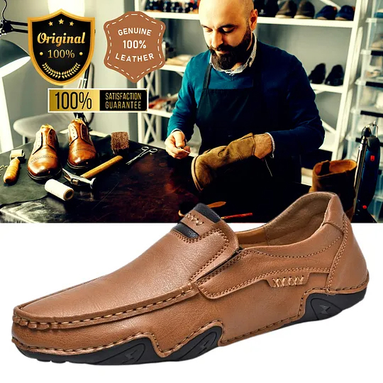 Men's Genuine Leather Slip-On Loafers