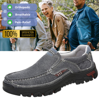 Mens Round Toe Canvas Slip-On Loafers antiskid Walking Casual Shoes