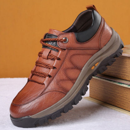 Men's Comfy Arch Support Waterproof Lightweight Handmade Genuine Leather Shoes