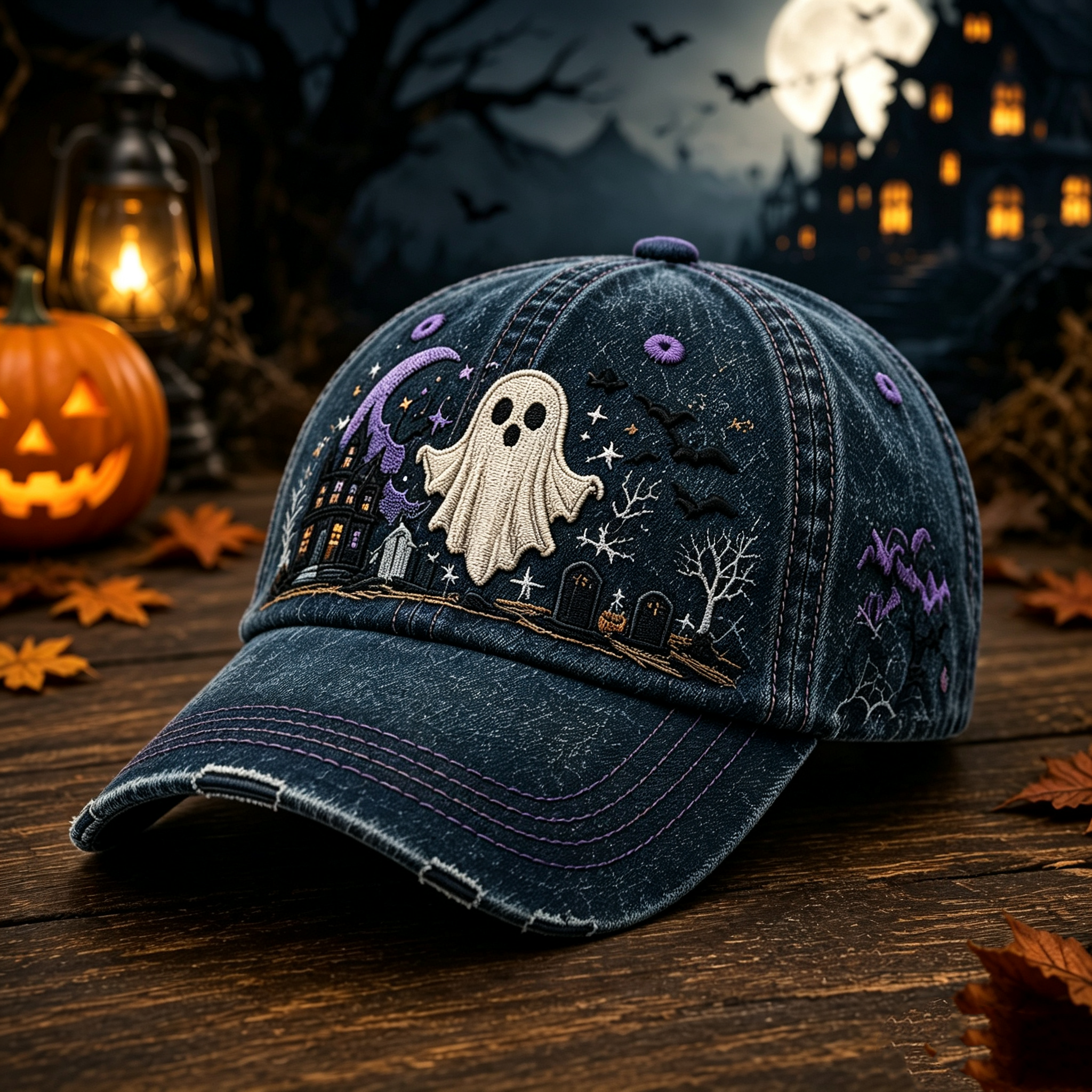 GHOST NIGHT VINTAGE EMBROIDERED CAP