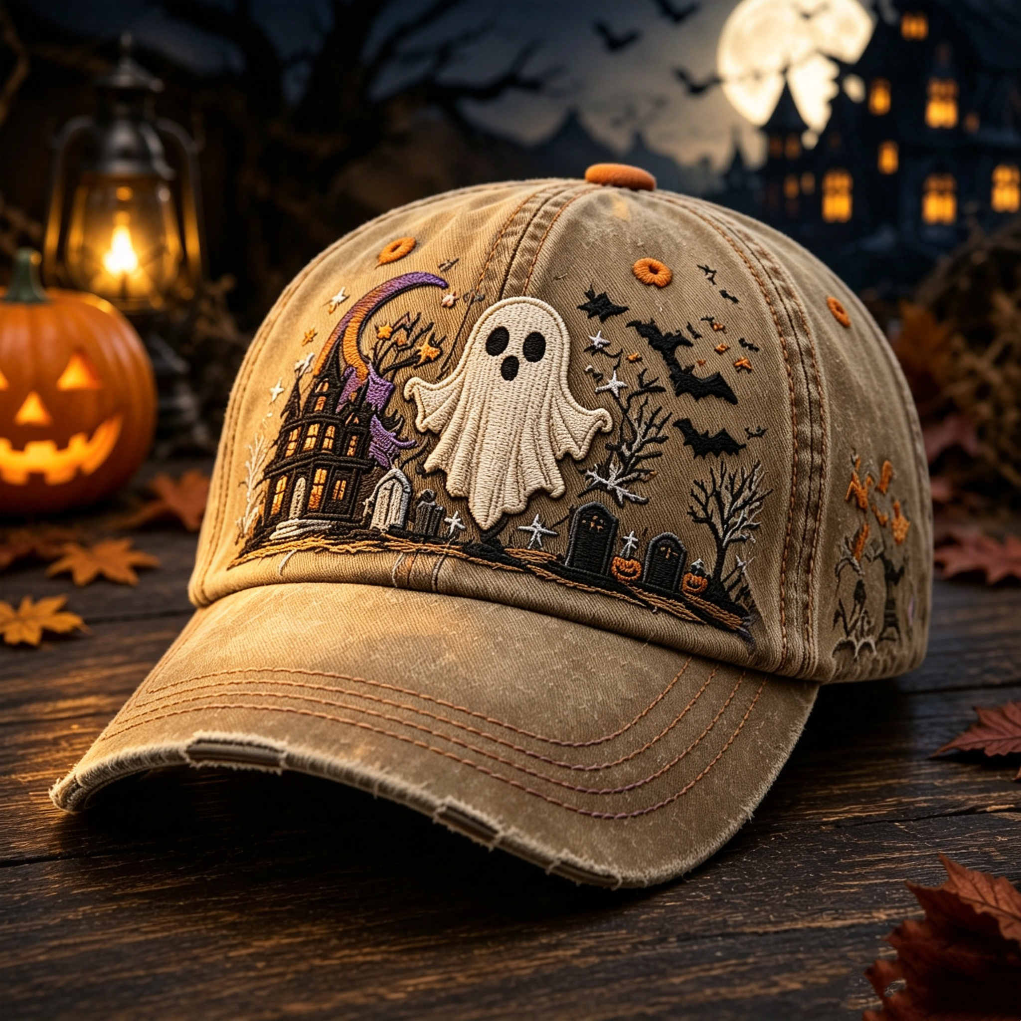 GHOST NIGHT VINTAGE EMBROIDERED CAP