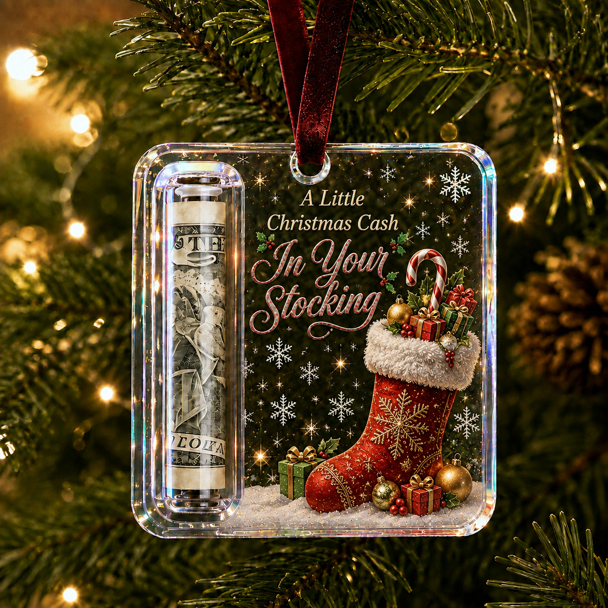 🔥LAST DAY 49% OFF - 🎄Christmas Cash Gift Ornament- Make Cash Feel Like A Real Christmas Gift💵