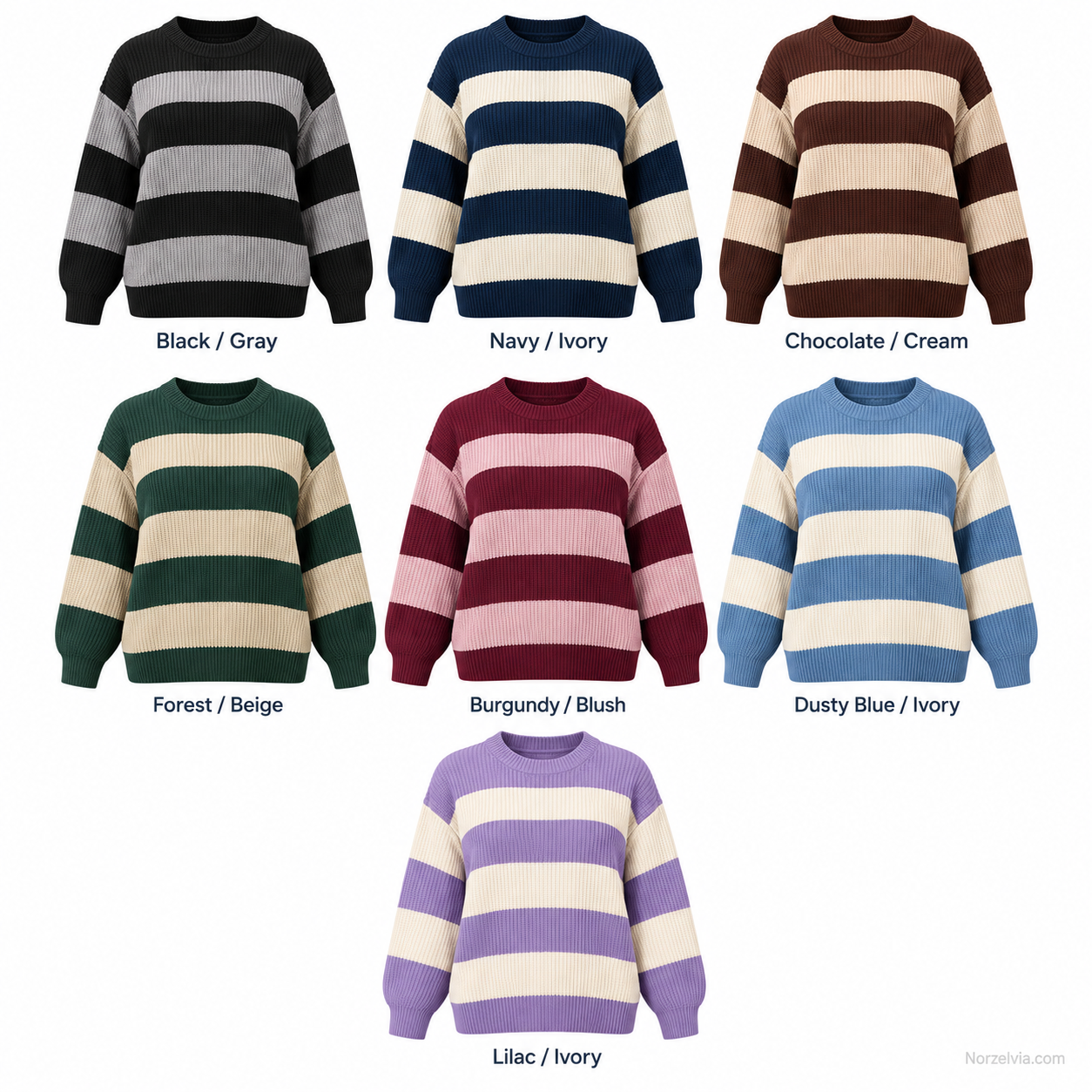 Women's Relaxed Wide Stripe Knit Sweater
