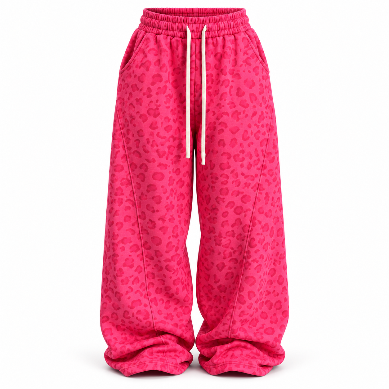 Women's Leopard Print Baggy Sweatpants Multipack - Elastic Waist Wide-Leg Lounge Pants