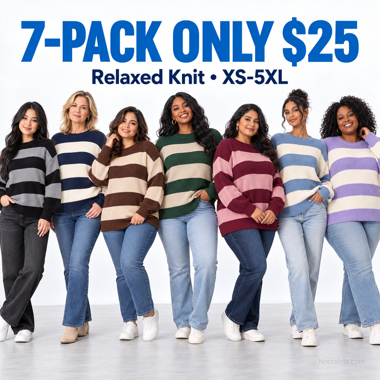 Women's Relaxed Wide Stripe Knit Sweater