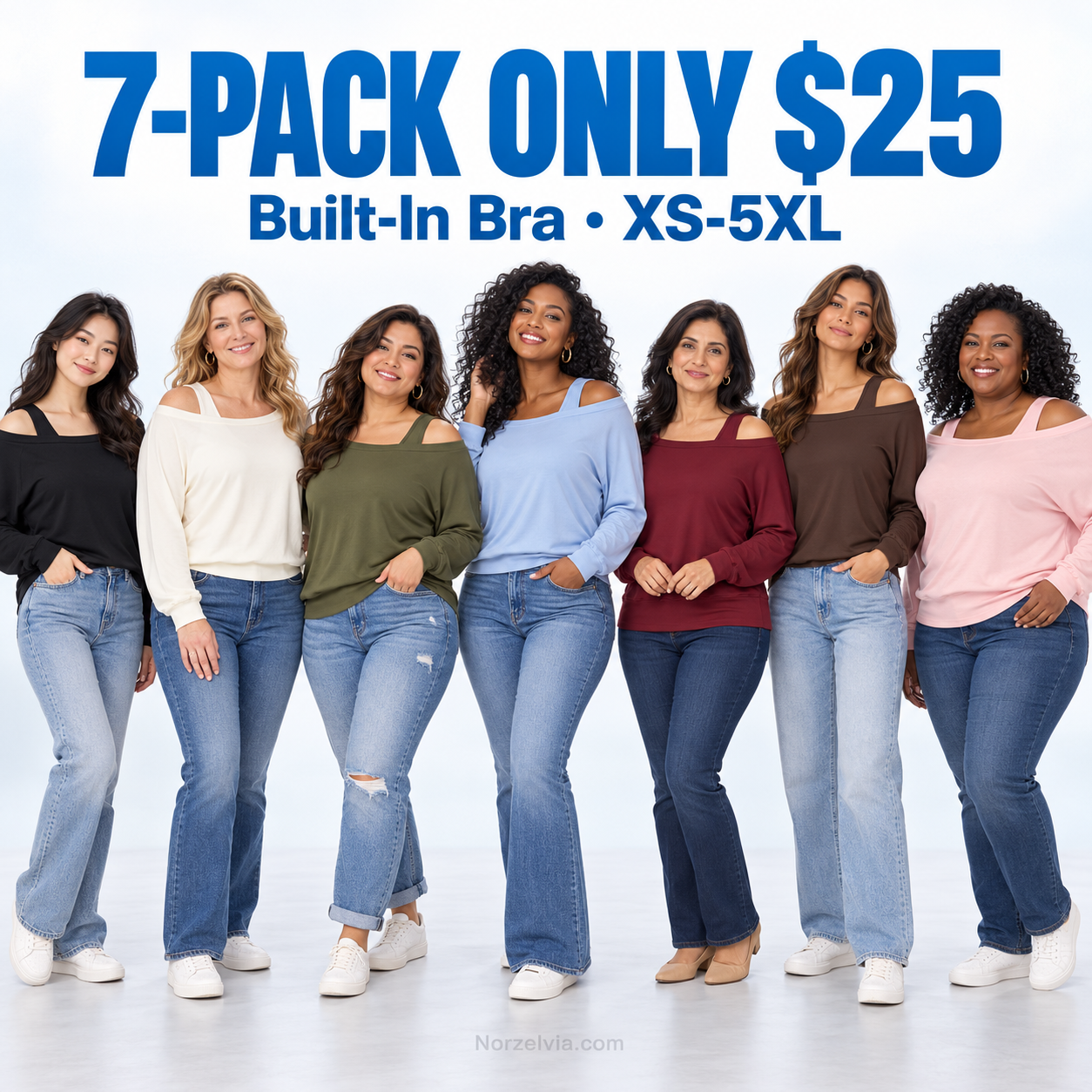 Women's Built-In Bra Layered Long Sleeve Top