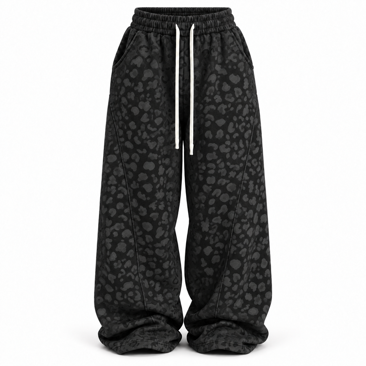 Women's Leopard Print Baggy Sweatpants Multipack - Elastic Waist Wide-Leg Lounge Pants