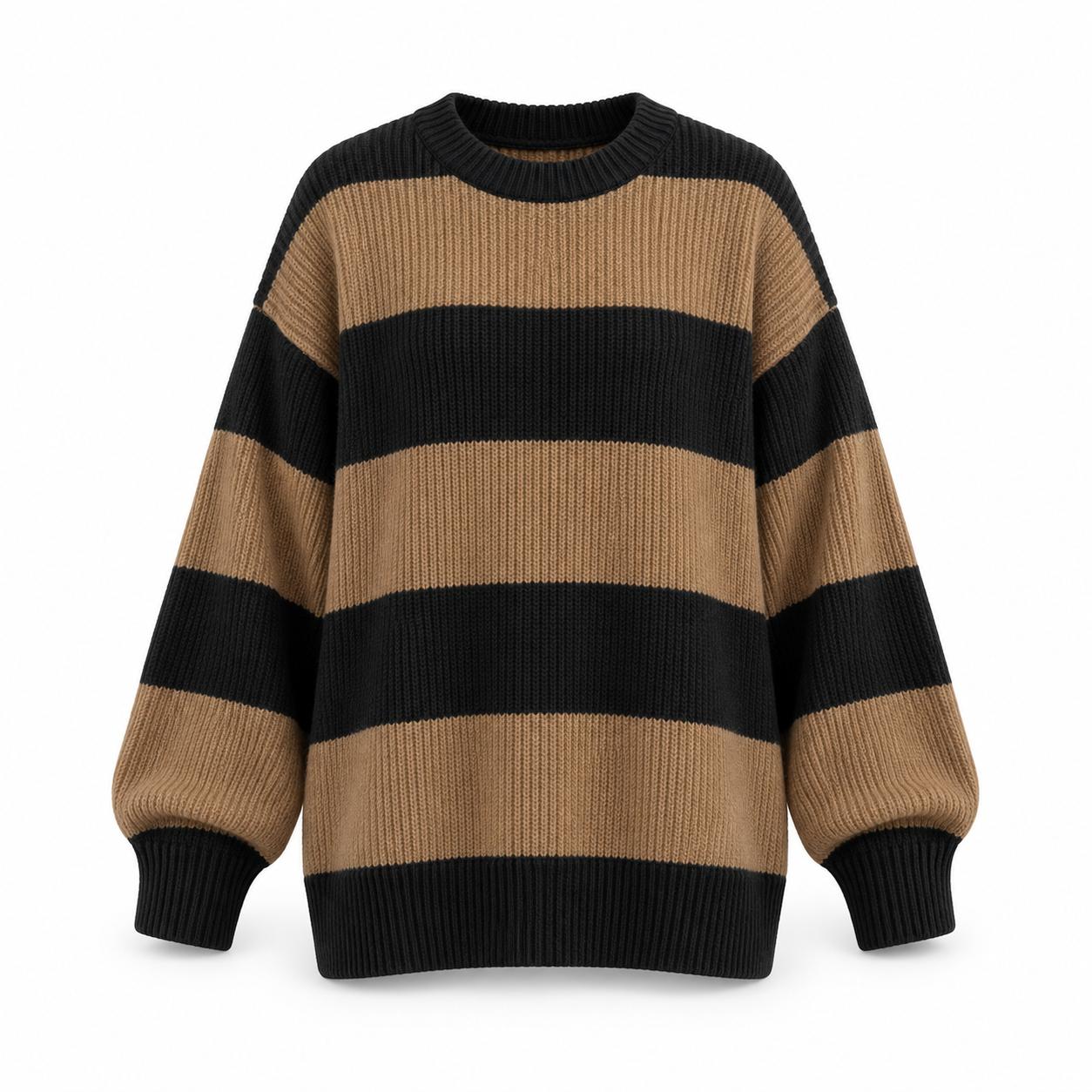 Unisex Relaxed Striped Knit Sweater Multipack - Oversized Crew Neck Pullover