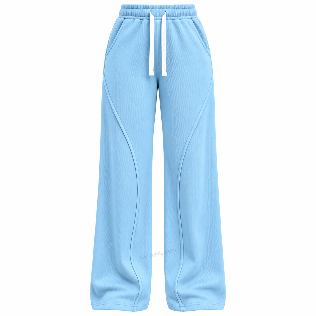 Women's Ribbed Wide-Leg Drawstring Pants